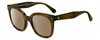 Profile View of Kate Spade ATALIA Designer Polarized Reading Sunglasses with Custom Cut Powered Amber Brown Lenses in Gloss Brown Havana Crystal Ladies Cat Eye Full Rim Acetate 52 mm