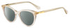 Profile View of Kate Spade JANALYNN Designer Polarized Sunglasses with Custom Cut Smoke Grey Lenses in Sparkly Glitter Beige Crystal Gold Ladies Cat Eye Full Rim Acetate 51 mm