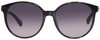 Front View of Kate Spade ELIZA Women's Round Designer Sunglasses Black Gold/Grey Gradient 55mm