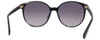 Close Up View of Kate Spade ELIZA Women's Round Designer Sunglasses Black Gold/Grey Gradient 55mm