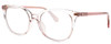 Profile View of Kate Spade ANDRIA Designer Blue Light Blocking Eyeglasses in Gloss Pink Crystal Sparkly Glitter Ladies Cat Eye Full Rim Acetate 51 mm