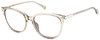 Profile View of Rag&Bone RNB1035/S Designer Reading Eye Glasses in Light Moss Green Crystal Silver Ladies Square Full Rim Acetate 55 mm