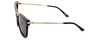Side View of Chopard SCH272S Cat Eye Sunglasses Black Gold Silver Gemstone Accents/Grey 51 mm