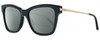 Profile View of Chopard SCH272S Designer Polarized Reading Sunglasses with Custom Cut Powered Smoke Grey Lenses in Gloss Black Gold Silver Gemstone Accents Ladies Cat Eye Full Rim Acetate 51 mm