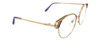 Profile View of Chopard VCHC51S Designer Bi-Focal Prescription Rx Eyeglasses in Shiny 23KT Gold Plated Silver Gemstone Accents Lilac Purple Glitter Ladies Cat Eye Full Rim Metal 54 mm