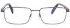 Front View of Chopard VCHF28 Designer Bi-Focal Prescription Rx Eyeglasses in Shiny Gunmetal Grey Black Mens Rectangular Full Rim Metal 53 mm