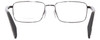 Close Up View of Chopard VCHF28 Designer Bi-Focal Prescription Rx Eyeglasses in Shiny Gunmetal Grey Black Mens Rectangular Full Rim Metal 53 mm