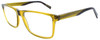 Profile View of John Varvatos V374 Designer Progressive Lens Blue Light Blocking Eyeglasses in Olive Green Crystal Brown Tortoise Havana Fade Unisex Rectangular Full Rim Acetate 55 mm