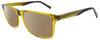 Profile View of John Varvatos V374 Designer Polarized Sunglasses with Custom Cut Amber Brown Lenses in Olive Green Crystal Brown Tortoise Havana Fade Unisex Rectangular Full Rim Acetate 55 mm