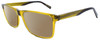 Profile View of John Varvatos V374 Designer Polarized Reading Sunglasses with Custom Cut Powered Amber Brown Lenses in Olive Green Crystal Brown Tortoise Havana Fade Unisex Rectangular Full Rim Acetate 55 mm