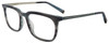 Profile View of John Varvatos V411 Designer Single Vision Prescription Rx Eyeglasses in Gloss Grey Blue Marble Silver Unisex Square Full Rim Acetate 51 mm