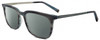 Profile View of John Varvatos V411 Designer Polarized Reading Sunglasses with Custom Cut Powered Smoke Grey Lenses in Gloss Grey Blue Marble Silver Unisex Square Full Rim Acetate 51 mm