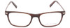 Front View of John Varvatos V412 Designer Single Vision Prescription Rx Eyeglasses in Gloss Dark Brown Auburn Marble Silver Unisex Rectangular Full Rim Acetate 54 mm