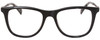 Front View of John Varvatos V418 Designer Reading Eye Glasses with Custom Cut Powered Lenses in Gloss Black Gunmetal Skull Accents Clear Unisex Panthos Full Rim Acetate 52 mm