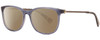 Profile View of John Varvatos V419 Designer Polarized Sunglasses with Custom Cut Amber Brown Lenses in Blue Crystal Gunmetal Skull Accents Clear Black Marble Unisex Panthos Full Rim Acetate 54 mm