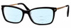 Profile View of Police VPLA87 Designer Progressive Lens Blue Light Blocking Eyeglasses in Gloss Black Gold Ladies Cat Eye Full Rim Metal 53 mm