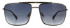 Front View of Police SPL965 Unisex Aviator Sunglasses in Gunmetal Tortoise/Grey Gradient 63 mm