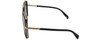 Side View of Police SPLA20 Women's Square Sunglasses in Black Glitter Gold/Grey Gradient 58mm