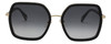 Front View of Police SPLA20 Women's Square Sunglasses in Black Glitter Gold/Grey Gradient 58mm