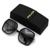 Top View of Police SPLA20 Women's Square Sunglasses in Black Glitter Gold/Grey Gradient 58mm