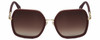 Front View of Police SPLA20 Women's Square Sunglasses Burgundy Glitter Gold/Red Gradient 58 mm