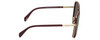 Side View of Police SPLA20 Women's Square Sunglasses Burgundy Glitter Gold/Red Gradient 58 mm