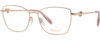 Close Up View of Chopard VCHF50S Cateye Reading Glasses 24KT Rose Gold Plated Silver Gemtone 55mm