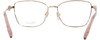 Top View of Chopard VCHF50S Designer Reading Eye Glasses with Custom Cut Powered Lenses in 24KT Rose Gold Plated Pink Crystal Silver Gemstone Accents Ladies Cat Eye Full Rim Metal 55 mm