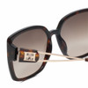 Close Up View of Escada SESD31-0722 Womens Designer Sunglasses in Tortoise Havana Gold/Brown 59mm
