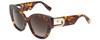 Profile View of Furla SFU596-0714 Cat Eye Sunglasses Tortoise Havana & Black/Brown Gradient 52mm