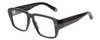 Profile View of Philipp Plein VPP081-0700 Unisex Square Designer Reading Glasses Black Gold 55mm