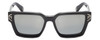 Front View of Philipp Plein SPP005M-700X Unisex Sunglasses Black & Gunmetal/Silver Mirror 57mm