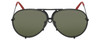 Front View of Porsche Design P8478-R Unisex Aviator Sunglass Black/Polarized Green Mirror 63mm