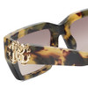 Close Up View of Roberto Cavalli SRC016M-0AGG Womens Sunglasses in Brown Green Tortoise/Pink 55mm