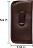 Image 3 of Wholesale Bulk Lot of Calabria Soft Slip-In Eyeglasses Case Vertical Pocket Clip Brown Men/Women Faux Leather Felt Lining 6.5"x3.35