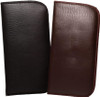 Image 7 of Wholesale Bulk Lot of Calabria Soft Slip-In Eyeglasses Case Vertical Pocket Clip Brown Men/Women Faux Leather Felt Lining 6.5"x3.35