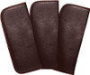 Image 5 of Wholesale Bulk Lot Calabria Half Slip-in Soft Eyeglass Case PU Leather Felt Brown Men Women Vertical Flat Pouch Sunglasses Holder