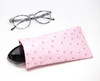 Wholesale Bulk Lot of Soft Squeeze Top Slip In Eyeglasses Case And Holder In Faux Ostrich Leather, Pink