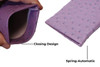 Wholesale Bulk Lot of LBI Soft Squeeze Top Slip In Eyeglasses Case And Holder In Faux Ostrich Leather, Purple