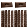 Image 6 of Wholesale Bulk Lot Calabria Soft Slip-In Glasses Case w/Pocket Belt Metal Clip Brown for Men/Women Syn. Leather Felt Lining 6.5"x3"
