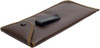 Image 2 of Wholesale Bulk Lot Calabria Snap Button Flap Eyeglass Case PU Leather w/Plastic Pocket Clip Brown Vertical Pouch Sunglasses Holder
