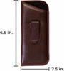 Image 3 of Wholesale Bulk Lot Calabria Slip-In Case w/Plastic Pocket Clip Faux Leather Felt Brown Men Women Eyeglass Pouch Sunglasses Holder