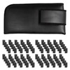 Image 12 of Wholesale Bulk Lot Calabria Vertical Button Snap Belt Loop Eyeglass Case Black Men Women PU Leather Vintage Holder Sunglass Pouch