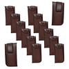 Image 12 of Wholesale Bulk Lot Calabria Vertical Button Snap Belt Loop Eyeglass Case Brown Men Women PU Leather Vintage Holder Sunglass Pouch