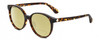 Profile View of Kate Spade ELIZA/F/S 086 Designer Polarized Reading Sunglasses with Custom Cut Powered Sun Flower Yellow Lenses in Dark Brown Tortoise Havana Amber Gold Ladies Round Full Rim Acetate 55 mm