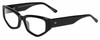 Profile View of SITO SHADES Diamond Designer Blue Light Blocking Eyeglasses in Gloss Black Unisex Rectangular Full Rim Acetate 55 mm