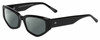 Profile View of SITO SHADES Diamond Designer Polarized Sunglasses with Custom Cut Smoke Grey Lenses in Gloss Black Unisex Rectangular Full Rim Acetate 55 mm