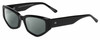 Profile View of SITO SHADES Diamond Designer Polarized Reading Sunglasses with Custom Cut Powered Smoke Grey Lenses in Gloss Black Unisex Rectangular Full Rim Acetate 55 mm