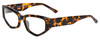 Profile View of SITO SHADES Diamond Designer Reading Eye Glasses in Honey Tortoise Havana Brown Unisex Rectangular Full Rim Acetate 55 mm