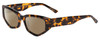 Profile View of SITO SHADES Diamond Designer Polarized Reading Sunglasses with Custom Cut Powered Amber Brown Lenses in Honey Tortoise Havana Brown Unisex Rectangular Full Rim Acetate 55 mm